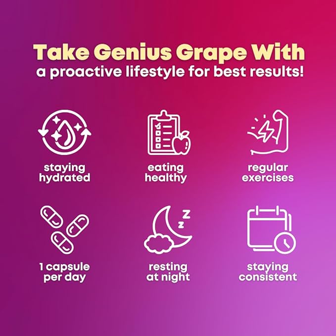 Resveratrol Complex Supplement with Clinically Tested Cognigrape Red Grape Extract OPC Proanthocyanidins - Antioxidant & Brain Health Support - 90 Veggie Capsules, Non-GMO, Gluten-Free, Vegan