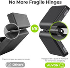 AUVON Daily Pill Organizer Fit with Your Purse or Pocket, Compact Travel Pill Box Case with Slim Folding Design and Long-Lasting Hinges to Hold Vitamin, Fish Oil, Supplement or Jewelry(Black)
