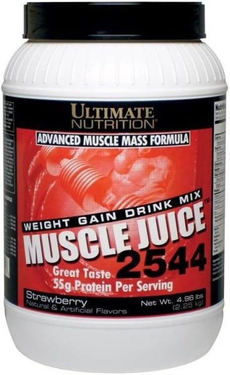 Ultimate Nutrition Muscle Juice, Weight Gain Drink Mix - Mass Gainer Workout Powder for Men & Women - Supplement for Lean Muscle Growth & Immune Support with 55g Protein - Strawberry, 4.96lb