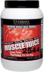 Ultimate Nutrition Muscle Juice, Weight Gain Drink Mix - Mass Gainer Workout Powder for Men & Women - Supplement for Lean Muscle Growth & Immune Support with 55g Protein - Strawberry, 4.96lb