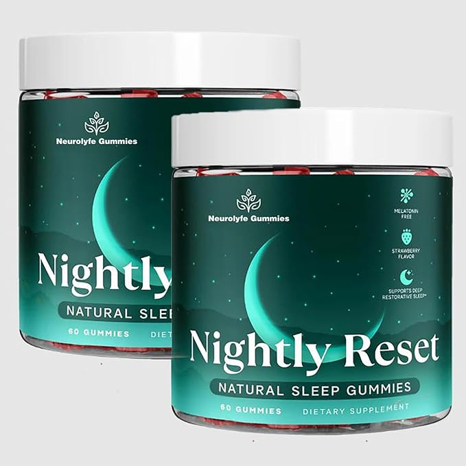 Deep Sleep Gummies - Fall Asleep Fast & Wake Refreshed, Nightly Reset Gummies No Melatonin for Adults (120PCS)