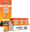 Nutritional Designs LPS Liquid Collagen & Whey Protein Supplement - Non-GMO Drink, Sugar-Free - Promotes Healthy Skin & Hair for Men & Women, Peach Mango, Single Serve (25 Packets)