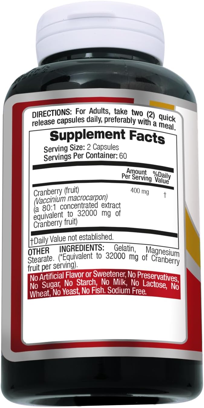 FITO MEDIC'S Lab Cranberry Supplement, 250 Softgels, Cranberry Extract Formula