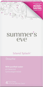 Summer's Eve Douche, Island Splash, Vaginal Douche for Women to Help Reduce Vaginal Odor, 4.5 oz, 4-Count