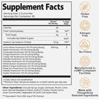 Auri Nutrition Super Mushroom Daily Gummies – All-in-One Functional Gummy with 12 Mushroom Blend Including Lion’s Mane, Reishi, Chaga & Cordyceps – 60 Gummies