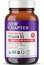 New Chapter Fermented Vitamin D3 2,000 IU, Organic, ONE Daily for Immune, Heart & Bone Support + Whole-Food Turmeric, Adaptogenic Reishi Mushroom, 100% Vegetarian, Gluten Free, 60 Count