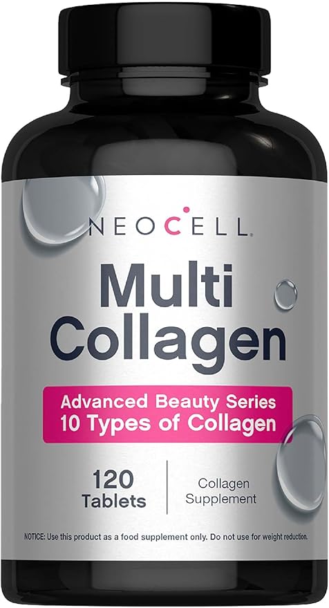 NeoCell Super Multi Collagen Peptides | 120 Tablets | 10 Types of Collagen | Skin, Hair and Nails | Beauty Supplement | For Men and Women