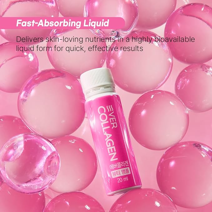 Beauty Ampoule - Liquid Marine Multi Collagen Drink Low Molecular Collagen Peptitdes Drinkable Supplement for Hair, Skin, Nail (1 Bottle Per Day, 14 Bottles)
