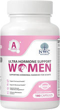 NWC Naturals Ultra-Hormone Support Formula A – Hormone Harmony for Women & Foundational Hormone Balance for Women, 180 Capsules – Cycle & Menopause Support with Organic B-Vitamins & Herbal Extracts