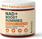 b.Ready NAD+ Gummies, Premium 1000 mg NAD Supplement with 500 mg TMG, Grape Seed & Black Pepper Extract – NAD+ for Healthy Aging, Cellular Energy & Antioxidant Support, Vegan, Sugar-Free, 60 Count