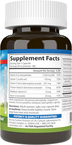 Carlson - Women's Iron Restore, 28 mg Iron + B Vitamins, Menstrual Support, Iron Absorption & Women's Health, 180 Capsules