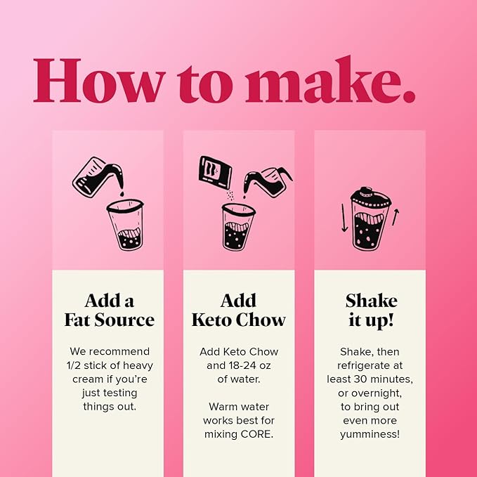 Keto Chow Strawberry | Keto Meal Replacement Shake Powder | Nutritionally Complete | Low Carb | Delicious Easy Meal Substitute | Protein Rich You Choose The Fat | Single Meal Sample