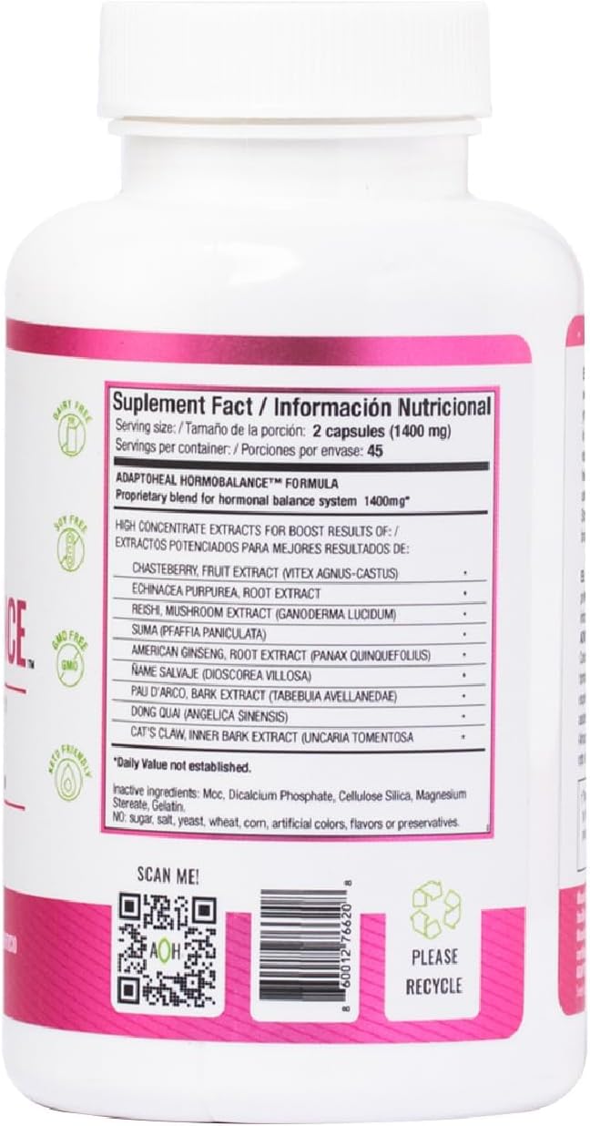 Hormone Balance for Women – Menopause & PMS Support Supplement – Adaptogens for Female Balance & Wellness – 90 Vegan Capsules