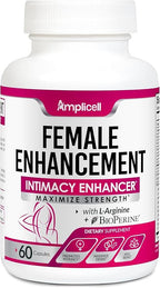 AMPLICELL Women’s Vitality & Libido Support – Hormone, Mood & Energy Balance with Maca, Dong Quai, Ginseng, Ashwagandha & Herbal Aphrodisiac Blend – 60 Capsules