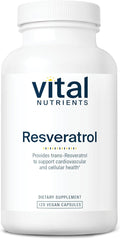 Vital Nutrients Resveratrol - Ultra High Potency Antioxidant - Trans Resveratrol for Cardiovascular and Cell Health Support* - Vegan Supplement - Gluten, Dairy and Soy Free - Non-GMO - 120 Capsules