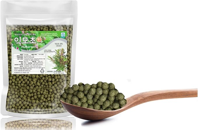Organic Natural Pure Korean Premium Motherwort (Leonurus cardiaca/Leonurus Japonicus) Extract Herbal Pills Granule Ball - Concentrated Lump Grain Powder -10.58 Ounce (300g)