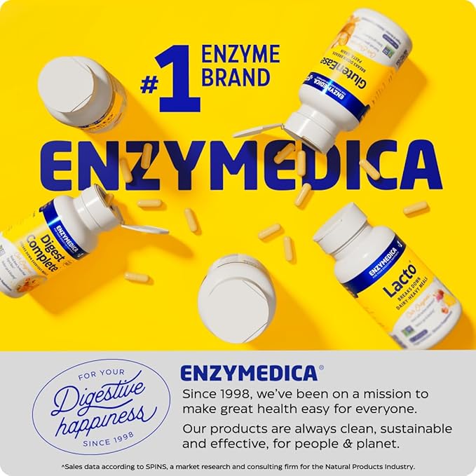 Enzymedica Papaya Enzymes Chewable, Digestive Enzymes for Women and Men, with Organic Papaya Juice and Chlorophyll, High Potency Bromelain & Papain, Vegan, Mint Flavor, 240 Tablets