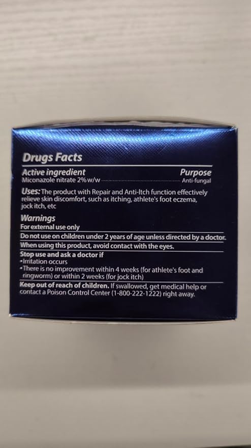 Antifungal Cream for Jock Itch: 2% Miconazole and Herbal Formula for Itchy Skin Relief Extra Strength - Cures Ringworm Athletes Foot Tinea Versicolor 100g