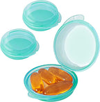 3PCS Small Pocket Daily Pill Box Organizer - Portable Travel Wallet with Individual Compartments - Compact, Convenient and Easy-to-Use Mini Pill Container for On-the-Go Medication Management (Green)