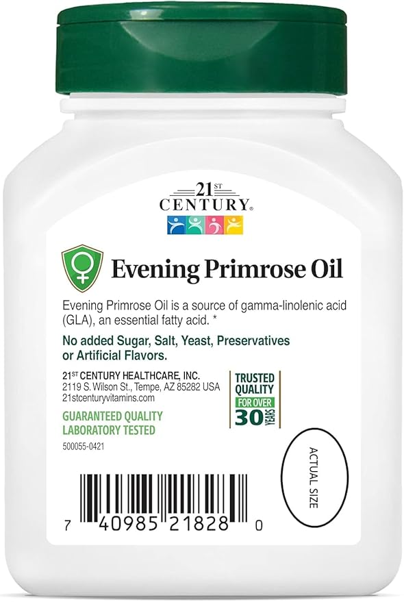 21st Century Evening Primrose Oil Softgels, 60 Count
