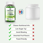 Creatine Gummies for Men & Women - Creatine Monohydrate Gummies 5g, Low Sugar Creatine Supplement for Muscle Builder, Energy Boost & Pre-Workout Supplement, Green Apple Flavor, 160 Gummies (2 Bottles)
