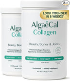 ALGAECAL Collagen - 4 Clinically-Supported Peptides VERISOL®, FORTIGEL®, UC-II®, FORTIBONE®, Anti-Aging Hydrolyzed Collagen Powder, 60 Servings, Made in USA