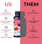 LIVS Fiber Gummies for Adults – Promote Digestive Support & Regularity | Gut Health & Smooth Digestion | Plant-Based Prebiotic | Non-GMO Fiber Supplement for Men & Women | 60 Count with 30 Servings