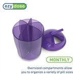 EZY DOSE Vitamin Organizer, 6 Large Compartments, 30-Day Vitamin and Medicine Storage, Keep Vitamins and Meds in Check, Easy to Use, Durable and Travel Friendly, Purple, BPA Free