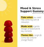 RESCUE Bach Plus Mood & Stress Support Gummies, Daytime Dietary Supplement with Passionflower, GABA, Saffron & Vitamin D, Natural Orange Flavor, Vegan & Gluten-Free, 3 Pack, 180 Count Total