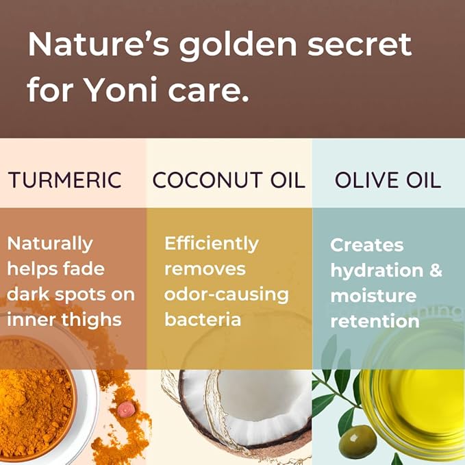 Natural YONI Soap Bars for Odor Control, Brightening & Gentle Cleansing of Yoni with Pure Turmeric (2 PACK)