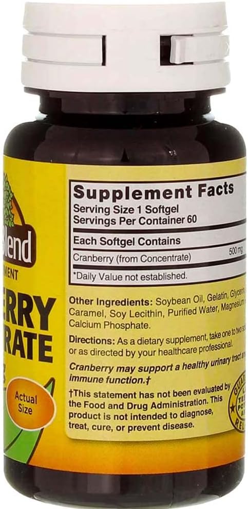 Nature's Blend Cranberry Concentrate 500 mg Soft Gels - 60 ct, Pack of 3