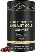Shilajit Gummies, Form Himalayan Shilajit, with Ashwagandha Gokshura, No Added Sugar Non-GMO 100% Natural & Organic, Fulvic Acid & 85+ Trace Minerals for Men, Women | 60 Gummy