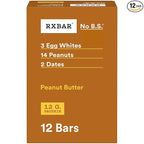 RXBAR Protein Bars, 12g Protein, Gluten Free Snacks, Snack Bars, Peanut Butter, 22oz Box (12 Count)