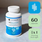 SuperNaturals IBSolution - Made in USA, Non-GMO, Gluten Free & Vegan (60 Capsules) - Digestive Gut Health Supplement With Psyllium Husk - Gas, Bloating, Diarrhea, Constipation Relief, Abdominal Pain