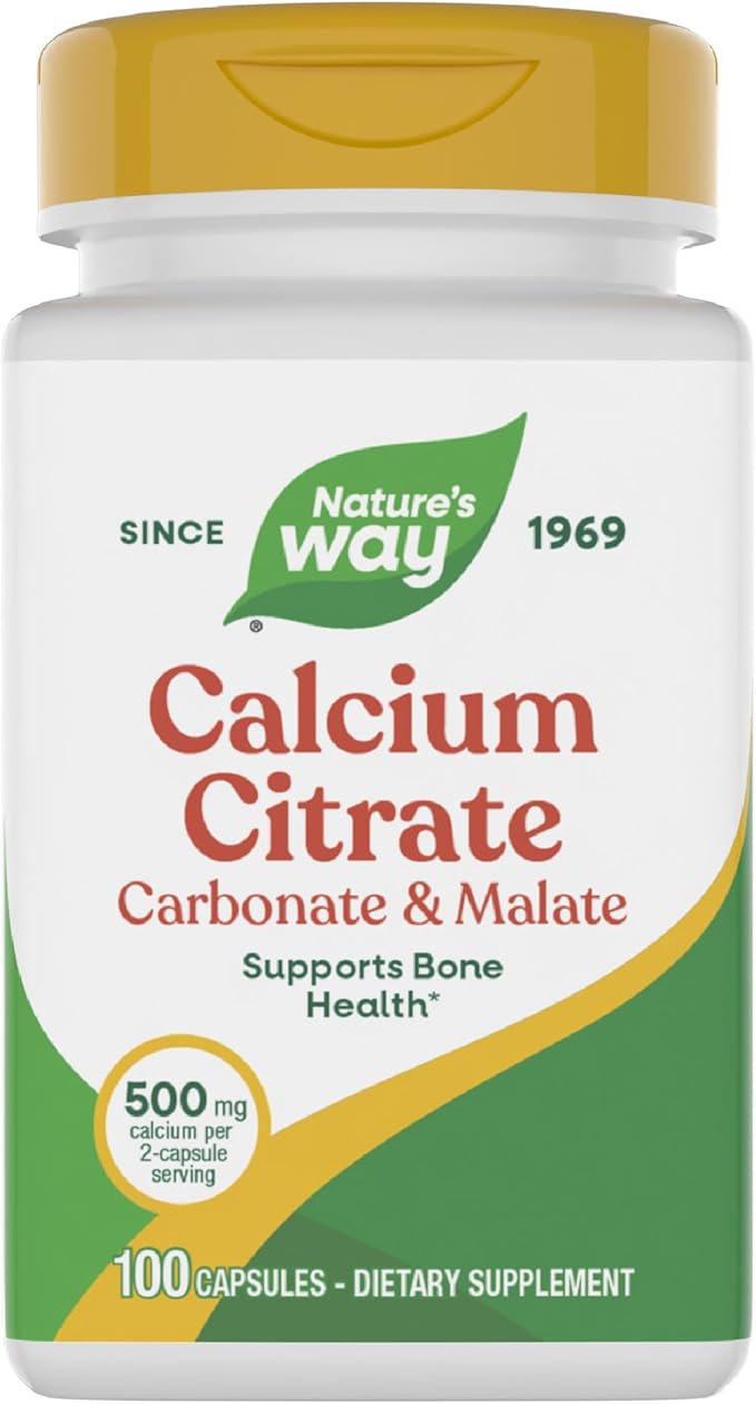 Nature's Way Calcium Citrate, Carbonate and Malate, Supports Bone Health*, 100 Capsules (Packaging May Vary)