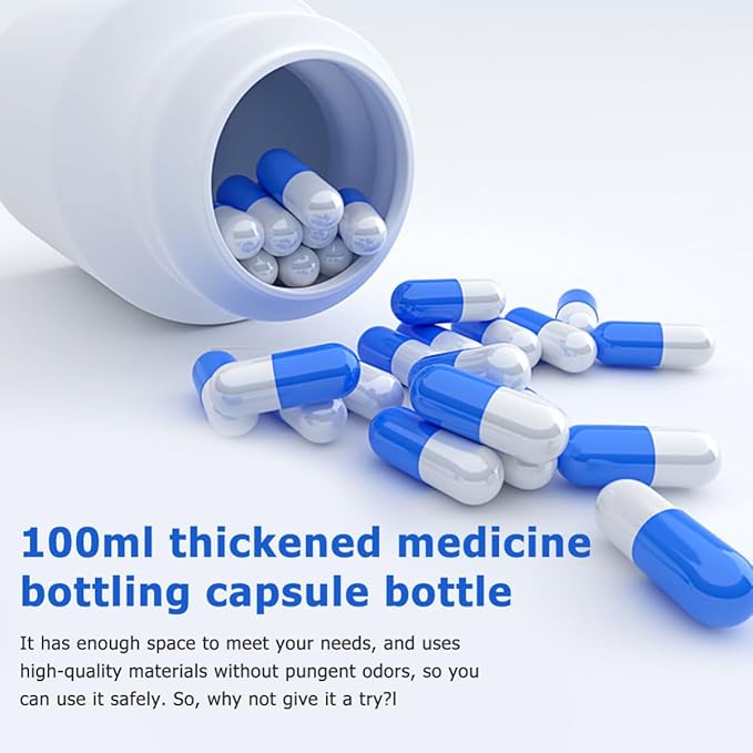 Lurrose Portable Pill Case 20 Pack Moistureproof Lightweight Pill Holder with Spiral Bottle Design for Travel and Home Medication Organization 3.14X1.81X1.81 Inches
