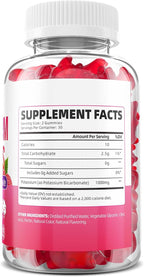 Potassium Gummies 1000mg, Potassium Bicarbonate Supplement for Adults & Kids, Support Electrolyte Balance & Muscle Heath, Sugar-Free, Raspberry Flavor, 60 Count