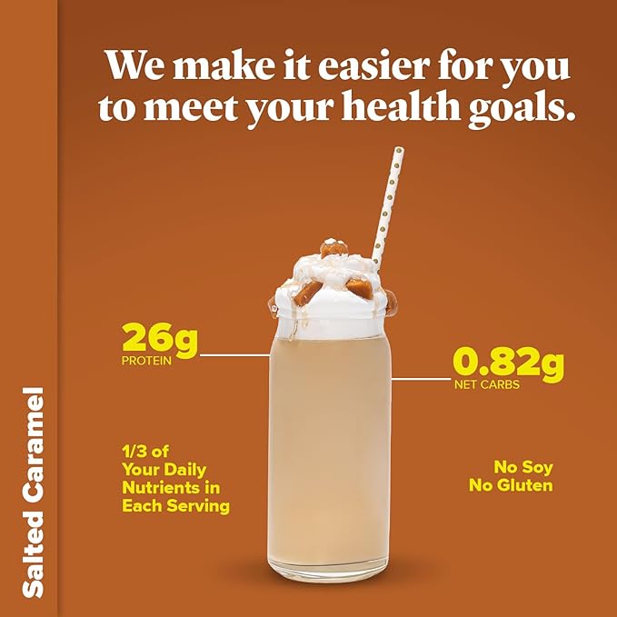 Keto Chow Salted Caramel | Keto Meal Replacement Shake Powder | Nutritionally Complete | Low Carb | Delicious Easy Meal Substitute | Protein Rich You Choose The Fat | Single Meal Sample
