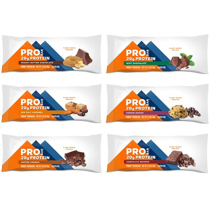 PROBAR - PROTEIN Bar, Variety Pack, Non-GMO, Gluten-Free, Healthy, Plant-Based, Whole-Food Ingredients, Natural Energy (12 Count) - Flavors May Vary