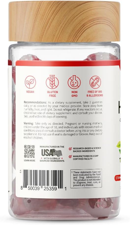 Snap Supplements Heart Health Gummies, Blood Circulation Supplements, CoQ10 Heart Health Supplements, Blood Flow Supplement, Sugar Free, 60 Gummies (Pack of 2)