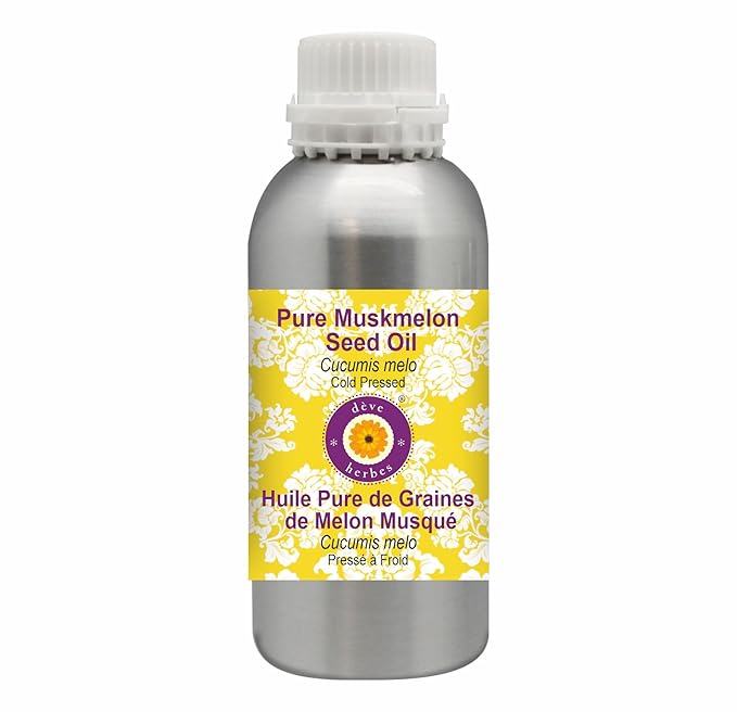 Deve Herbes Pure Muskmelon Seed Oil (Cucumis melo) Cold Pressed 1250ml for personal care (42 oz)