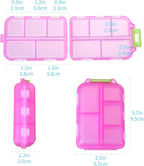 1Pack Travel Pill Organizer - 10 Compartments Pill Case, Compact and Portable Pill Box, Perfect for On-The-Go Storage, Pill Holder for Purse Pink