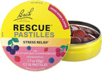 Bach RESCUE PASTILLES, Mixed Berry Flavor, Stress Relief Lozenges, Homeopathic, Flower Essences, 35 Count