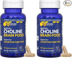Acetylcholine Brain Food - Acetyl L-Carnitine & Alpha GPC Supplement - Supports Production of Acetylcholine - Neurotransmitter Supplement for Cognitive Function - 60 Capsules (Pack of 2)