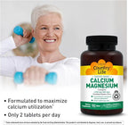 Country Life Target-Mins Calcium Magnesium Complex 1000mg/500mg, 90 Tablets, Certified Gluten Free, Certified Vegan, Certified Non-GMO Verified