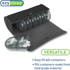 EZY DOSE Weekly (7-Day) AM/PM Pill Case, Medicine Planner, Vitamin Organizer, Pop-Out Compartments, 2 Times a Day, Black Lids, Includes Black Case, BPA Free