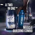 Vega Protein + Creatine - 30g Plant-Based Protein, Chocolate, 20 Servings, 3g Creatine, 5g BCAAs, Vegan, Keto, Gluten Free, Dairy Free, Low Carb, for Muscle Growth & Repair, Drink Mix, 36oz