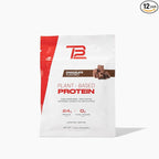 TB12 Plant Based Protein Powder by Tom Brady, 24g of Vegan Pea Protein, Low Sugar, Low Carb, Non-GMO, Keto Friendly, Paleo, Sugar Free, Chocolate Flavor (1.12 Ounce / 12 Pack)