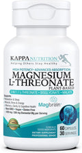 Kappa Nutrition Powered by Magbrain™ Magnesium L-Threonate Plant-Based, 60 Vegan Capsules, 420mg Elemental Magnesium (3 Capsules) from 2,253mg, Brain, Sleep & Muscle Support.