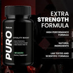 Puro Vitality Boost - Puro Pills Premium Blend Supplement Maximum Strength Daily Natural Vitamins Booster Capsules, Pure Performance Support Advanced Formula Overall Health Wellness (60 Capsules)